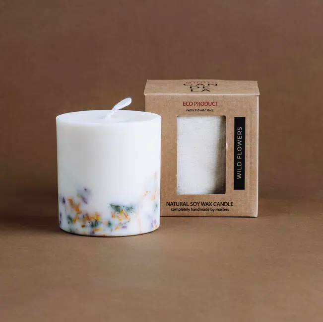 Geurende soja wax kaars Wilde bloemen 550ml I The Munio