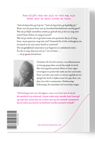 later als ik dood ben boekcover korte inhoud wit boekje met roze accenten later als ik dood ben