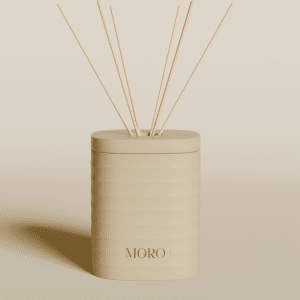 beige geurstokcontainer van moro met geurstokjes