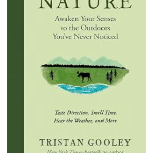 groene cover van het boek how to read nature met tekening van berglandschap rivier en grazende eland