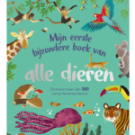 appelblauwzeegroen boek met kleurrijke tekeningen van allerlei dieren